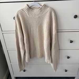 bp Cream Ribbed Mock Turtleneck Sweater